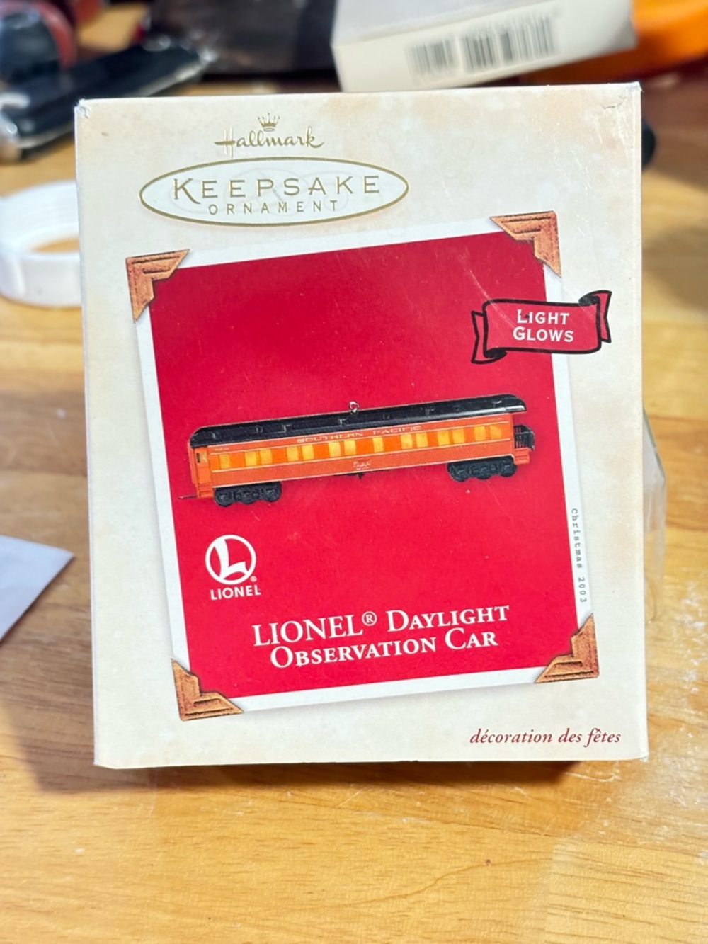 Hallmark Keepsake Lionel Daylight Observation Ornament 2003 Lighted Train NIB